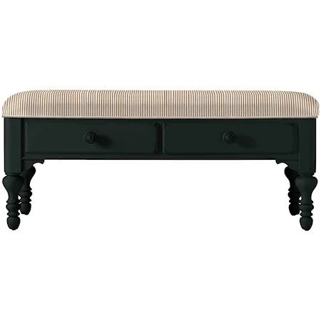 Bed End Bench Upholstered in Toasted Coconut Fabric